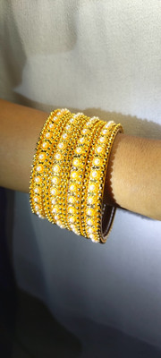 XMUSX Alloy Beads Gold-plated Bangle Set(Pack of 10)