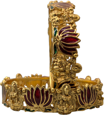 TrenDzires Brass Gold-plated Bangle Set(Pack of 2)