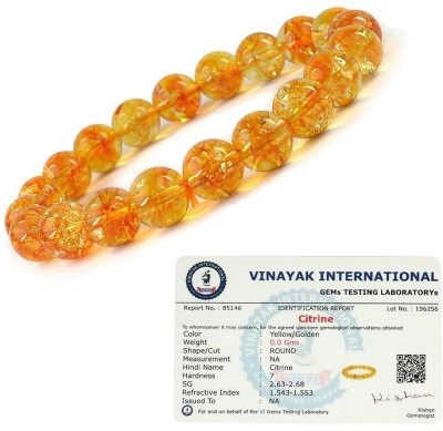 VIBESLE Crystal, Citrine Beads Charm Bracelet