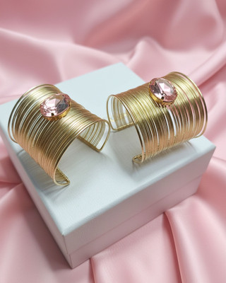 MANSIYAORANGE Brass Crystal Gold-plated Cuff