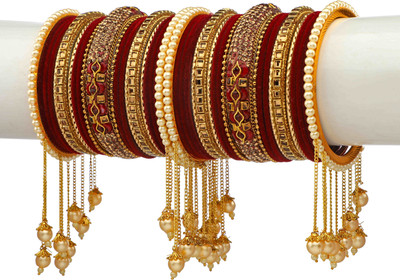 GLIKA Metal Zircon Gold-plated Bangle Set(Pack of 42)