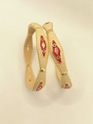 Bajrang Brass, Copper Gold-plated Bangle Set(Pack of 2)