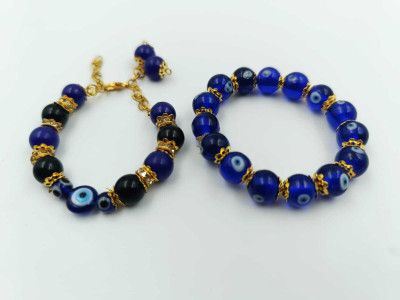 A2 Fashion Glass Beads Gold-plated Bracelet Set(Pack of 2)