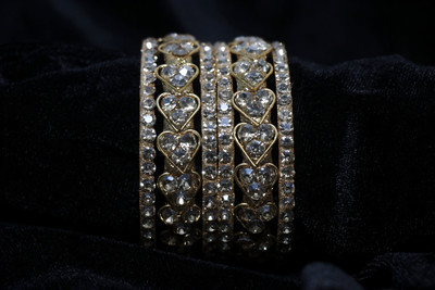 zhcp Metal Zircon Gold-plated Bangle Set(Pack of 6)