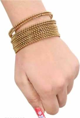 CHURA KING Alloy Gold-plated Bangle Set(Pack of 12)