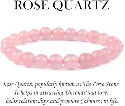 VIBESLE Rose Quartz, Crystal Beads Charm Bracelet