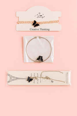 Anayabliss Alloy Silver Bracelet Set(Pack of 3)