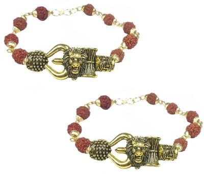 Malas Collection Rudraksha Gold-plated Bracelet Set(Pack of 2)