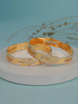 CYGNI Brass Gold-plated Bangle(Pack of 2)