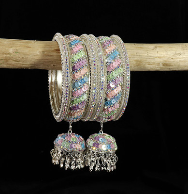 ZULKA Metal Beads, Zircon Bangle Set(Pack of 6)