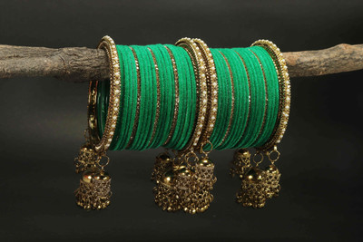 Amika Metal Zircon Gold-plated Bangle Set(Pack of 42)