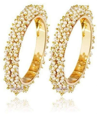 MANDEV ART Metal Gold-plated Bangle Set(Pack of 2)