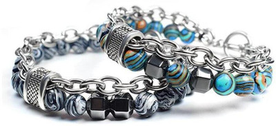 AJS Alloy Quartz Silver Bracelet Set(Pack of 2)