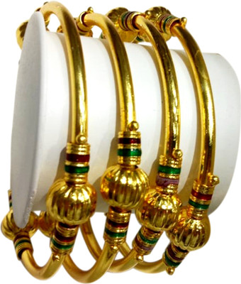 Digitalgaddi Metal Brass Bangle Set(Pack of 4)