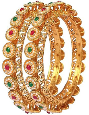 DENICRAAS Alloy Pearl Gold-plated Bangle Set