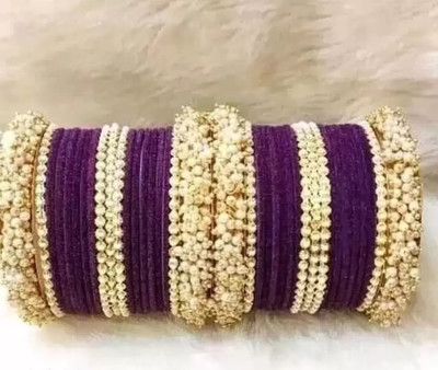 CHURA KING Alloy Pearl Bangle Set(Pack of 38)
