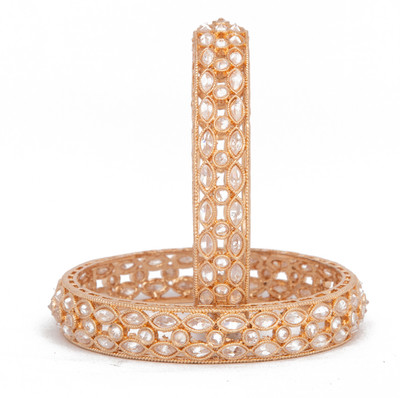Raddhi Jewels Brass Gold-plated Bangle Set(Pack of 2)