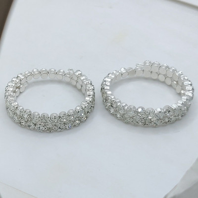 veepearls Alloy Cubic Zirconia, Diamond Gold-plated Bracelet Set(Pack of 2)