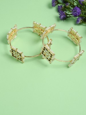 Fida Alloy Pearl Gold-plated Bangle Set