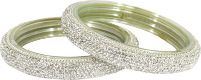 Zulka Get Your Traditions Glass Zircon Bangle(Pack of 2)