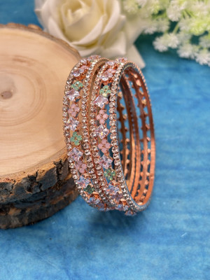 Kawai Brass Diamond Gold-plated Bangle Set(Pack of 2)