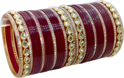 ayesha Plastic Zircon Gold-plated Bangle Set