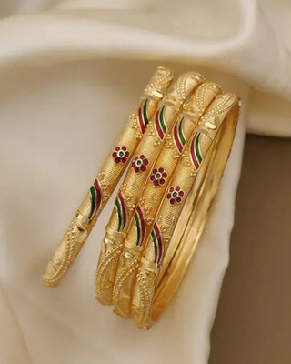 ZR JEWELS Alloy Gold-plated Bangle Set(Pack of 4)