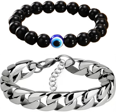 IKONKARR Stone, Evil Eye, Stainless Steel Bracelet(Pack of 2)