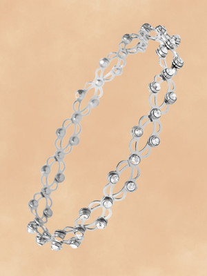 RKB SALES Alloy Cubic Zirconia Silver Bracelet