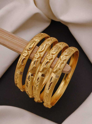 dharti enterprise Brass Gold-plated Bangle Set(Pack of 4)