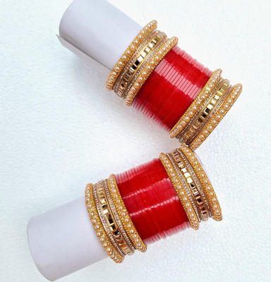 ishika Alloy Crystal Gold-plated Chudas(Pack of 2)