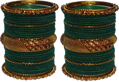 Charu Alloy Beads, Zircon Gold-plated Bangle Set(Pack of 10)