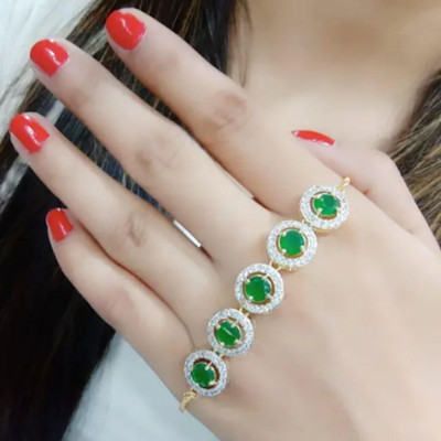 Hemshail Alloy Diamond Silver Bracelet