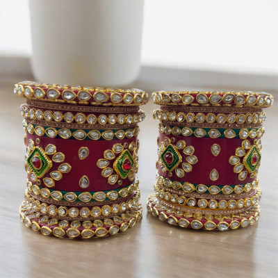 TK Creation Plastic Zircon Chudas(Pack of 2)