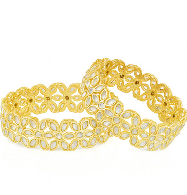 GC PREMIUM JEWELLERY Brass Gold-plated Bangle Set(Pack of 2)