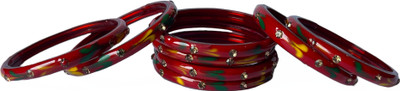 Karaavi Glass Crystal Bangle Set(Pack of 8)
