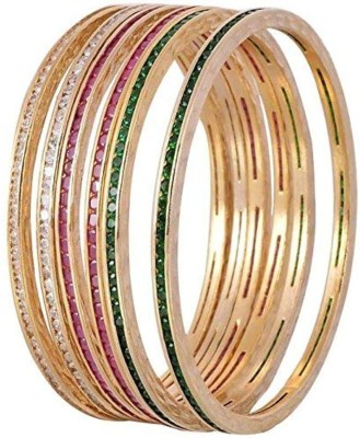 AyanAarsh Alloy Gold-plated Bangle Set(Pack of 6)