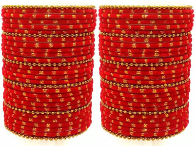 RADHA MOHAN EMPIRE Metal, Fabric, Glass Bangle Set(Pack of 60)