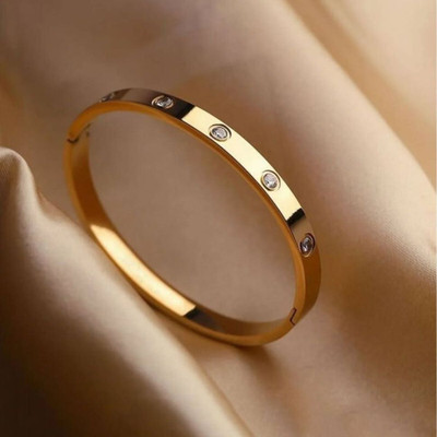 manira Stainless Steel Diamond Gold-plated Bracelet