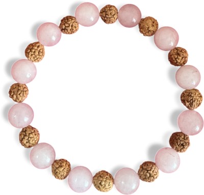 Gems Guru Rose Quartz, Rudraksha Bracelet