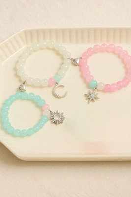 SBSONSCREATION Alloy Agate Bracelet(Pack of 3)