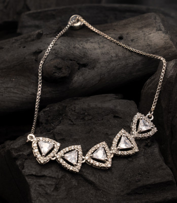 YOGINI JEWELS Crystal Rhinestone, Zircon Silver Coated Bracelet
