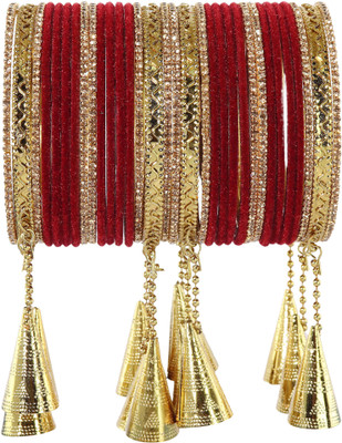 ZULKA Metal Zircon Bangle Set(Pack of 32)