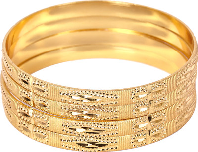 Oneys collection Brass Gold-plated Bangle Set(Pack of 4)