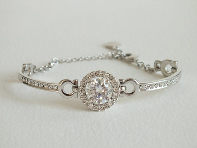 TVI Alloy Cubic Zirconia Silver Bracelet