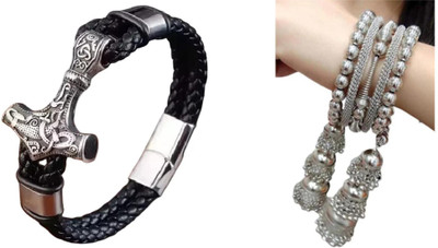 onlinefirst Alloy, Stainless Steel Bracelet Set(Pack of 2)