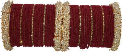 ishika Metal, Fabric Gold-plated Bangle Set(Pack of 10)