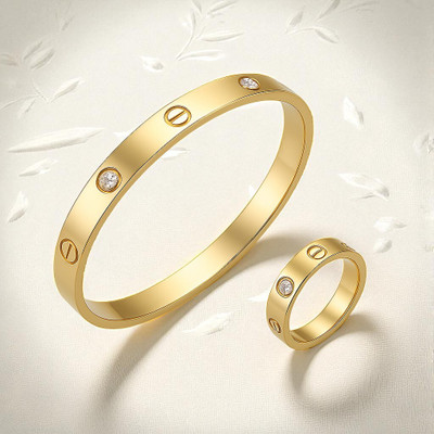ADF Stainless Steel Gold-plated Kada