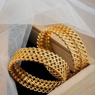 MHKART Brass Gold-plated Bangle Set(Pack of 4)