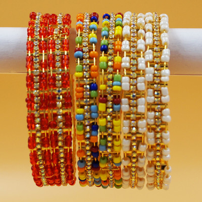 Goldfish Brass Cubic Zirconia Gold-plated Bangle Set(Pack of 6)